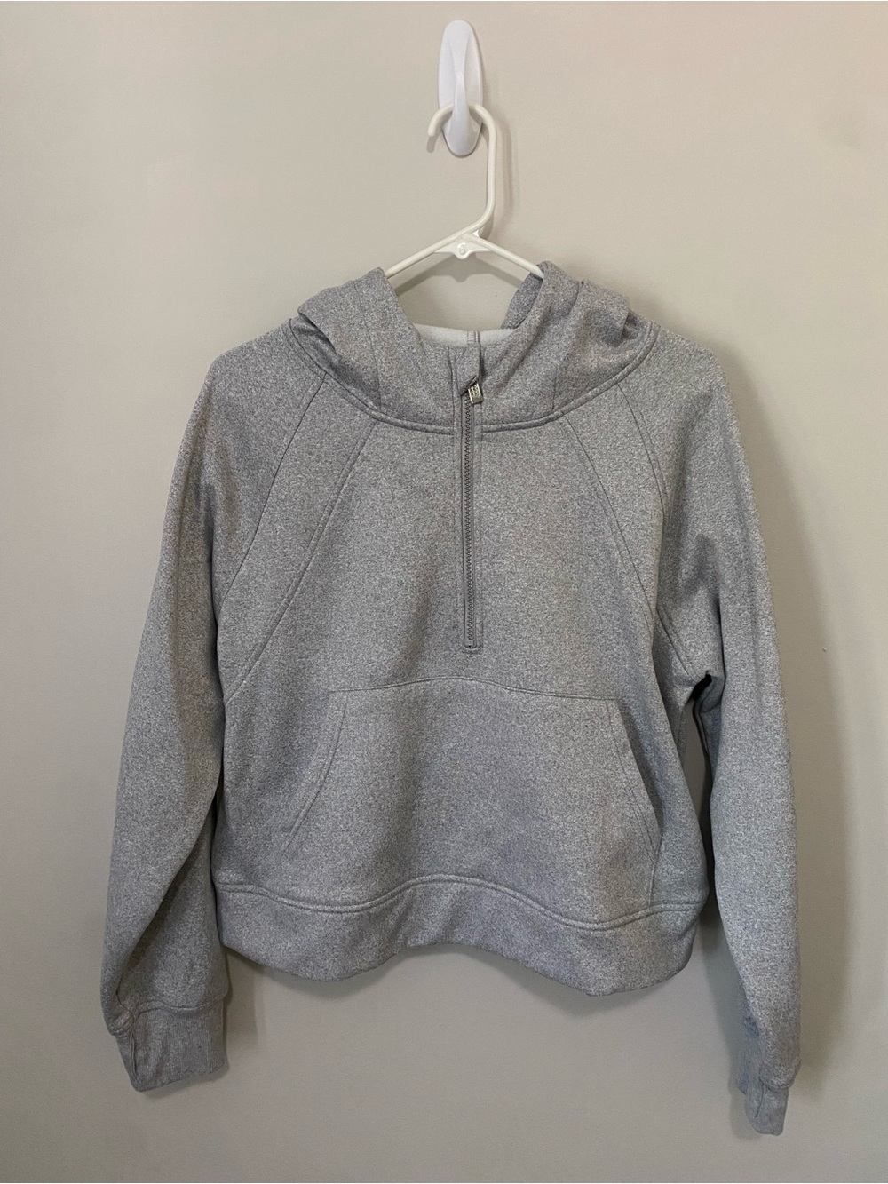 Women's Laslulu Light Gray Half-Zip Hooded Sweatshirt